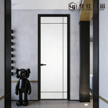 Modern Single Panel Grid Glass Hinged Door