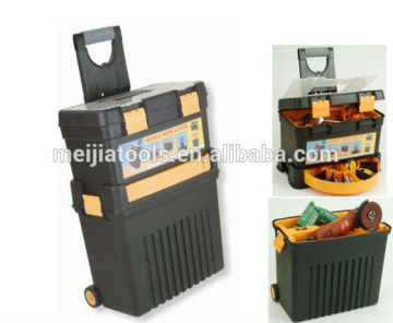 Popular plastic Handle Too lbox/ Tool box with wheel/ Professional trolley box