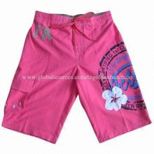 Men's swimming shorts, polyester microfiber, rubber printing, embroidery, applique