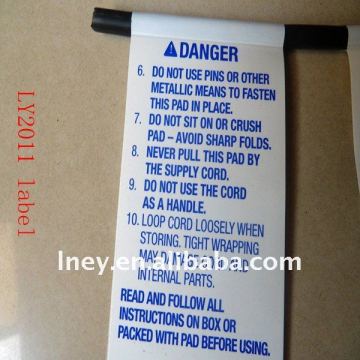 plastic electrical wire and cable label