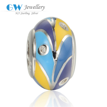 Bright Contrast Color Beads Charms Spacer Beads Inlaying Zircon Stones