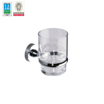 bathroom glass cup metal holder