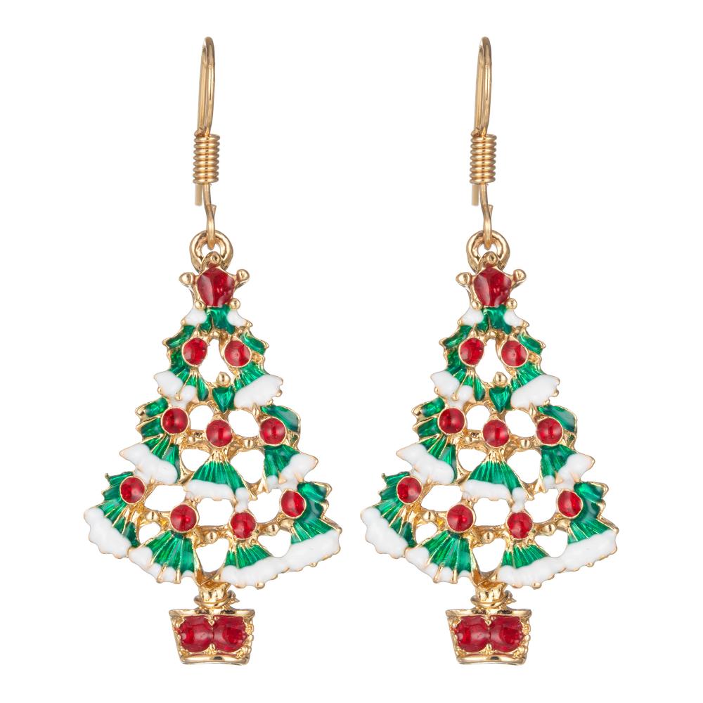 Boucles d&#39;oreilles pendantes de Noël Femmes Filles Mode Vacances simples Dangle Anneaux d&#39;oreille Ensemble de bijoux