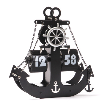 Leises Uhrwerk Metal Anchor Flip Clock