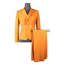 Best Sales latest designs ladies Orange 2 piece suit skirt custom office woman suit