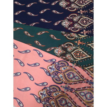 Border Pasiley Rayon Challis 30S Air-jet Printing Fabric