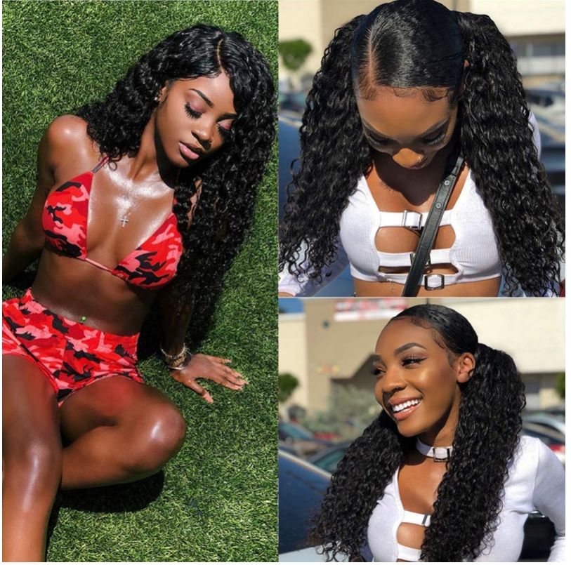 2020 New HD Super Natural Thin Transparent 360 Lace Front Wig Jerry Curl, 100% Virgin Remy Hair Curly 360 Full Lace Wig.