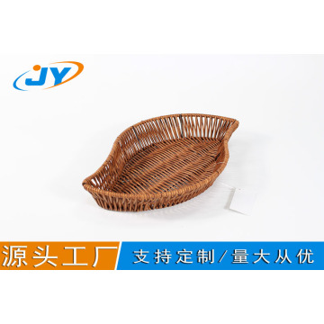 bread basket with pp rattan leaf shape