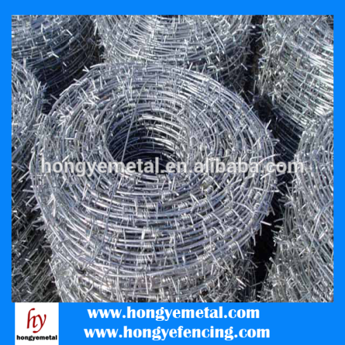 50kg/roll galvanized barbed iron wire for fencing