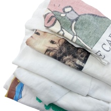 100% Cotton Rags - White Cotton Fabric Cutting Waste T-Shirt Wiping Rag with Logo
