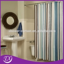 Fabric Strip Print Textile Bathroom Curtain