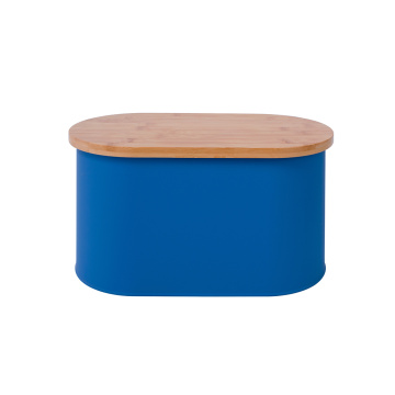 Oval Shape Bamboo Lid Bread Box