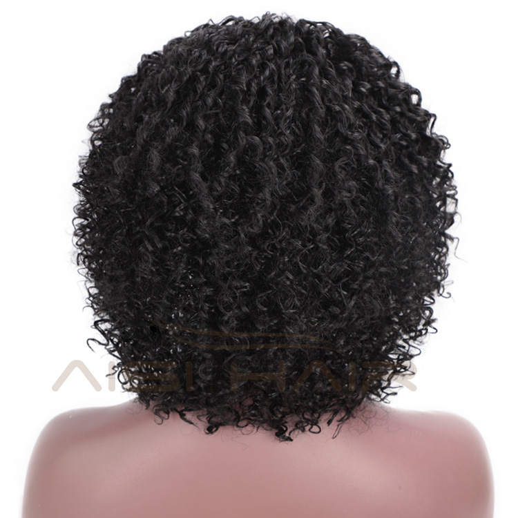 Aisi Hair Black Afro Curly Wigs for Women Side Part Synthetic Short Hair Wig Heat Resistant Fiber Wigs for Africans