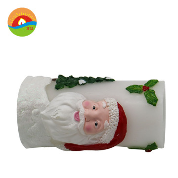 santa claus funny decorated craft art led candle