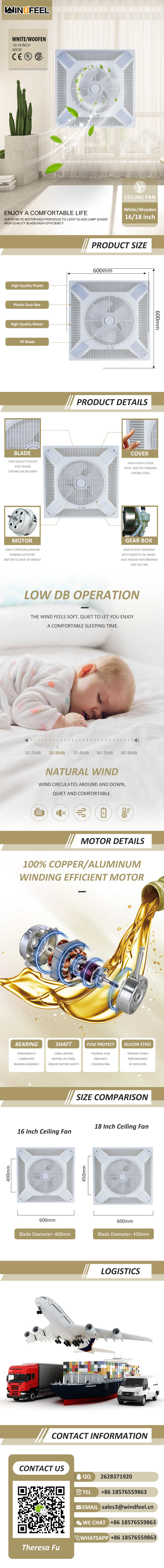 Industrial Fan Building Material Square Decorative 14 Inch Exhaust Fan False Ceiling Box Fan with Lights