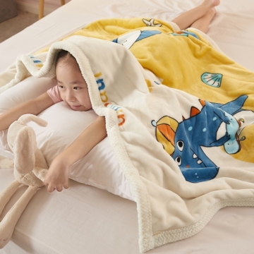 Snow velvet milk velvet printed children blanket