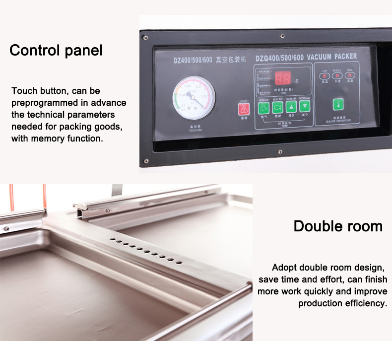 더블 챔버 진공 실러 기계, 공기 추출 산업용 이중 챔버 진공 실러 패킹