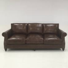 Three person shiny leather sofa