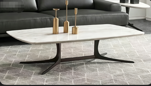 Mesa de centro de escritório com estrutura metálica irregular Irregular top metal frame office tea table