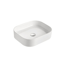 High Quality Modern White Ceramic Rectangular Washbasin for Luxury Hotel Bathrooms