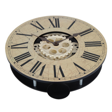 Relógio de parede de madeira vintage com pêndulo