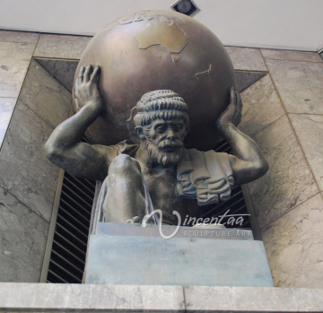metal cast Atlas Holding the Heavens outdoor bronze atlas sculpture