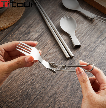 Folding Titanium Fork And Spoon