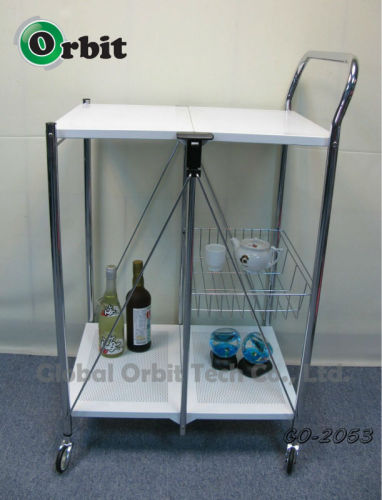 folding hand cart, metal kitchen dining serving cart