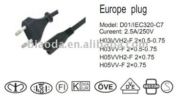 VDE power cord,europe power cord,german power cord