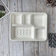 Disposable Restaurant Serving 5-section Meal Trays