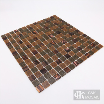 Unbreakable fused glass mosaic on the kitchen floor