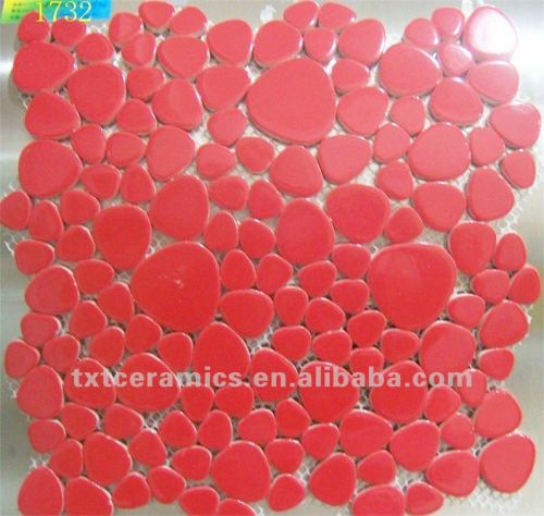 2015 fashional mosaic tile china tile mosaic red ceramic round mosaic