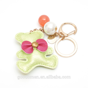 Cute bear keychain keyring,Animal Keyrings keychain,leather keychain