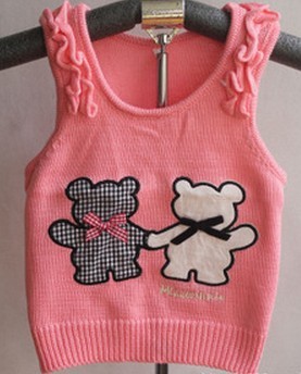 sleeveless handmade knitting sweaters for children