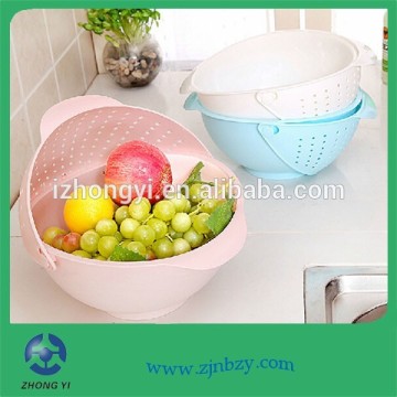 Colorful Plastic Vegetable Wash Basket for Kitchen