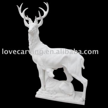 White Marble Animal Deer Statue