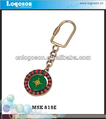 2013 Presell Kirsite Metal Custom Gambling Spinning Key chain