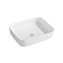 Modern Rectangular White Ceramic Washbasin for High-Quality Hotel Bathrooms