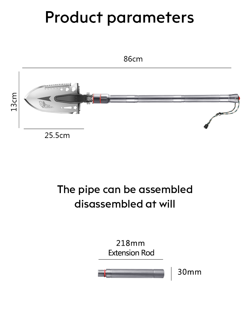 Factory supply ice shovel Emergency Portable multi-function mini shovel with handle Folding Shovel with outdoor