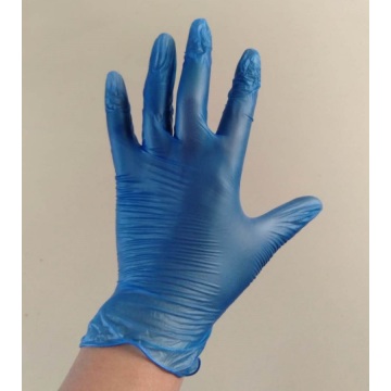 Gant jetable bleu en vinyle pour examen médical
