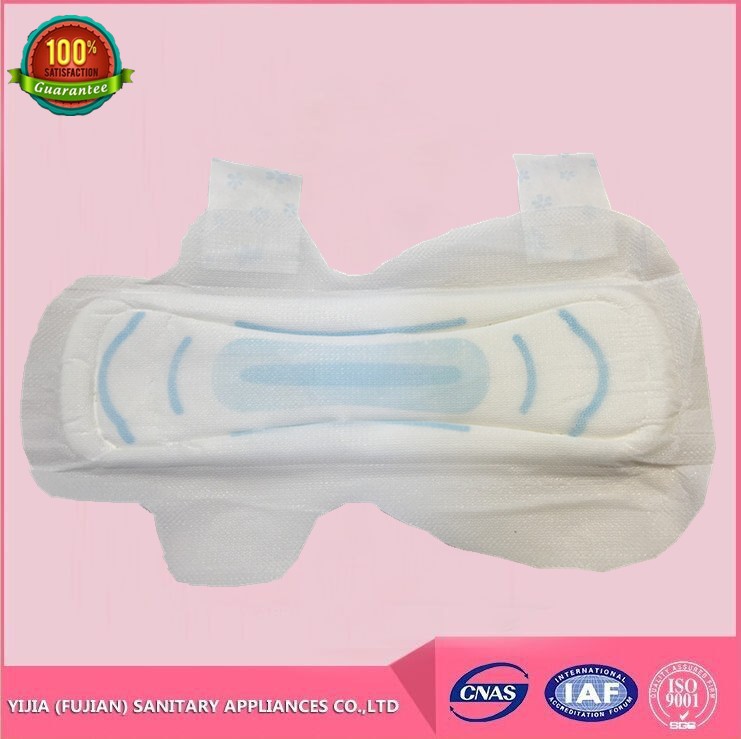 Disposable natural cotton comfort sanitary pad with wings