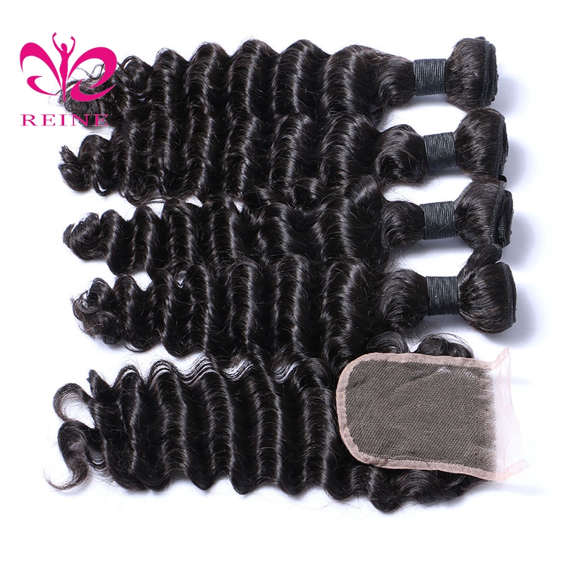 REINE Wholesale virgin Peruvian hair bundles with closure,virgin human hair from very young girl,10a grade hair human hair dubai