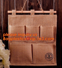 hemp wall hanging jute storage bag, Jute Hanging Wall Mounted Storage Bag, ute Linen Wall Hanging