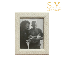 Elegant Woven Texture Leather Picture Frame