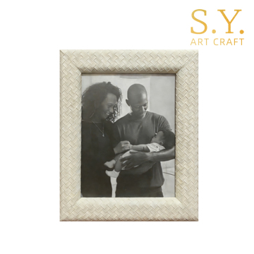 Elegant Woven Texture Leather Picture Frame