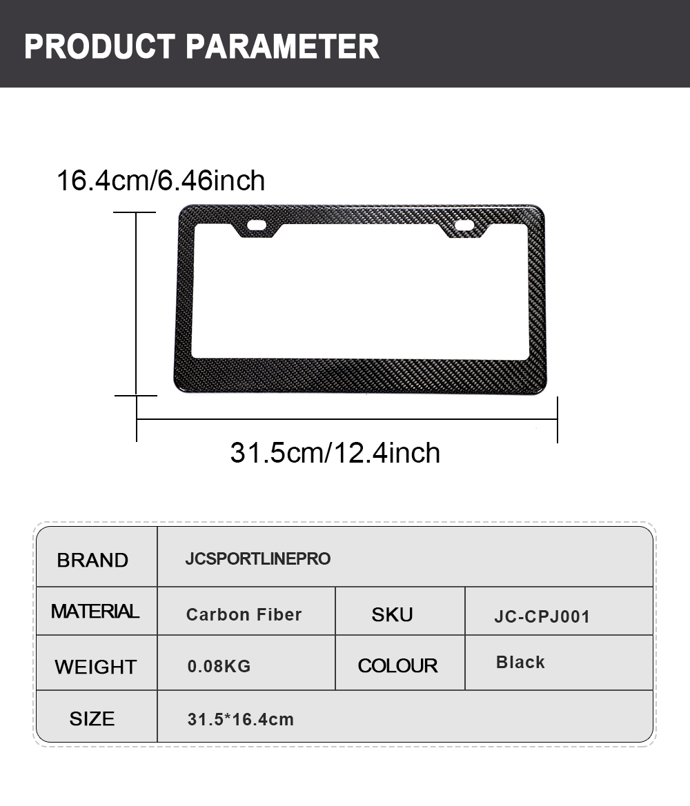 Universal Dry Carbon Fiber License Plate Frame for BMW 1M M2 M3 M4 M5 M6 M8 G8x Custom Logo