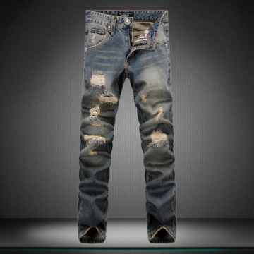 Fashionable Men's Irregular Hole Jeans