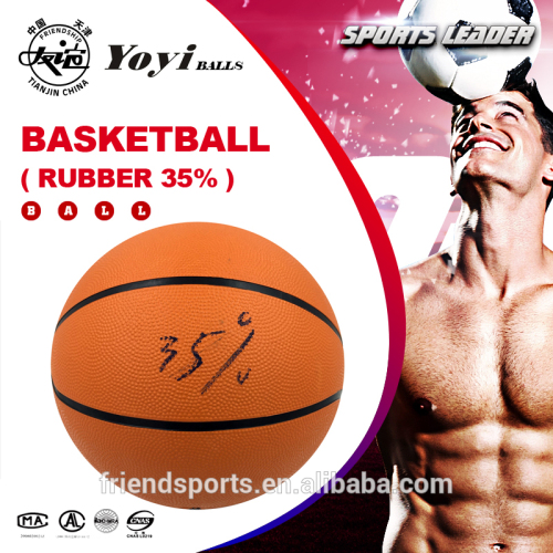 classic orange basketball with 35% rubber content