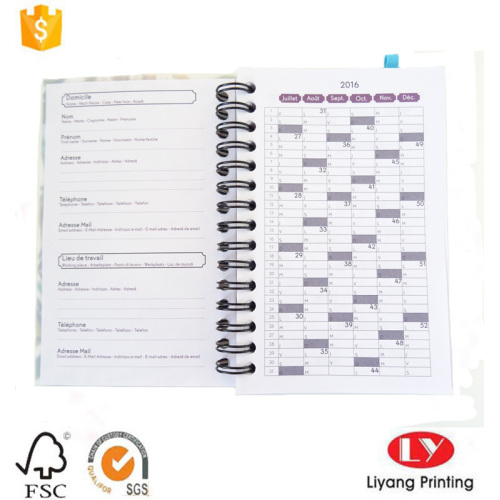 Wire o binding spiral notebook with elastic band