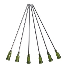 4\" Blunt Tip Luer Lock Dispensing Needle (14 Gauge, Olive)